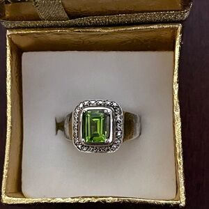Clyde Duneier 925 Silver Ring with Green Gemstone
